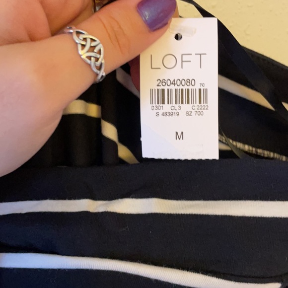 ⚡️ 3 for $45 ⚡️ NWT Loft Off Shoulder Striped Top - Picture 3 of 3